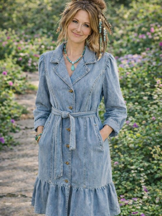Vocal Dresses & Skirts - Vocal Light Blue Denim Top with Black Logo Tag